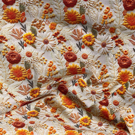 Pound A Metre Per Metre Per Metre Digitally Printed 100% Cotton- 45" Wide (Floral Stitch)