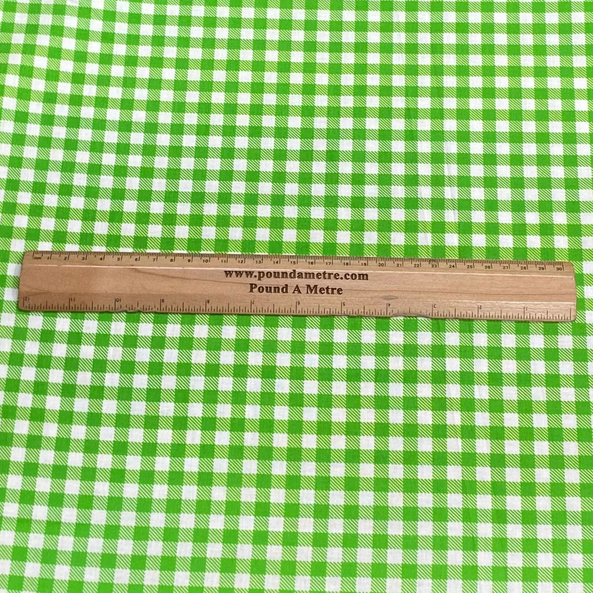 Pound A Metre Per Metre Per Metre Digitally Printed 100% Cotton- 45" Wide (Green Check)