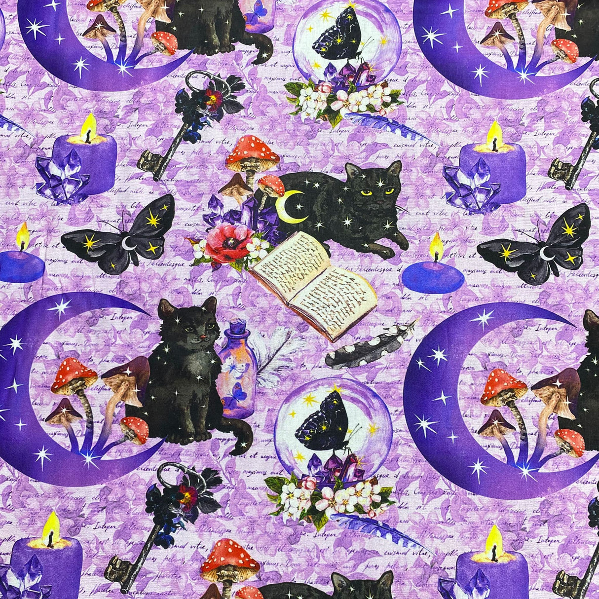 Pound A Metre Per Metre Per Metre Digitally Printed 100% Cotton- 45" Wide (Halloween Cat)