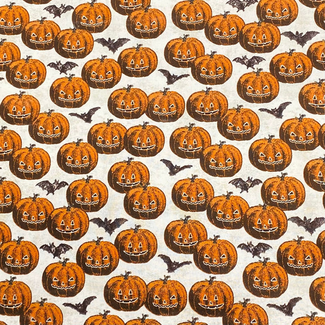 Pound A Metre Per Metre Per Metre Digitally Printed 100% Cotton- 45" Wide (Pumpkins)