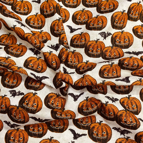 Pound A Metre Per Metre Per Metre Digitally Printed 100% Cotton- 45" Wide (Pumpkins)