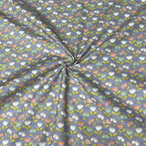 Pound A Metre Per Metre Per Metre Digitally Printed 100% Cotton- 45" Wide (Purple/grey with flowers)