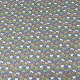 Pound A Metre Per Metre Per Metre Digitally Printed 100% Cotton- 45" Wide (Purple/grey with flowers)