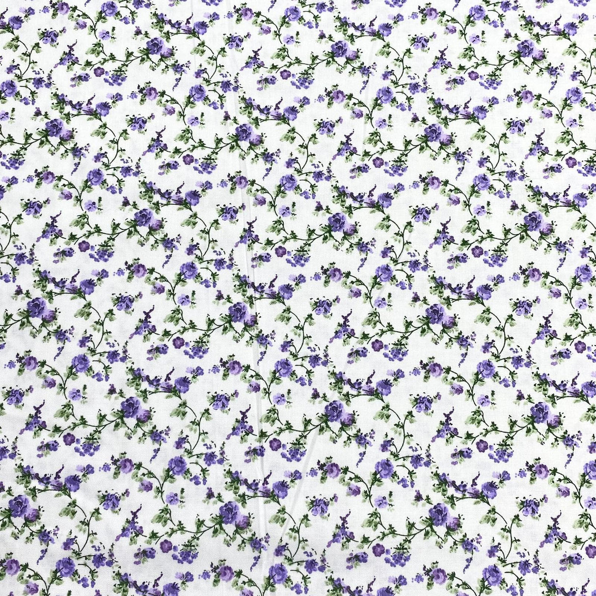 Pound A Metre Per Metre Per Metre Digitally Printed 100% Cotton- 45" Wide (Purple Petals)