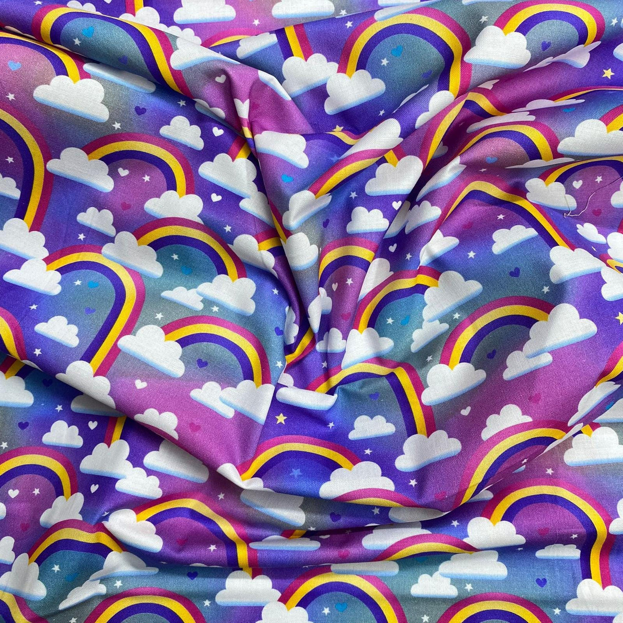 Pound A Metre Per Metre Per Metre Digitally Printed 100% Cotton- 45" Wide (Rainbows)