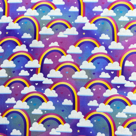 Pound A Metre Per Metre Per Metre Digitally Printed 100% Cotton- 45" Wide (Rainbows)
