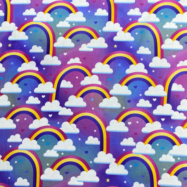 Pound A Metre Per Metre Per Metre Digitally Printed 100% Cotton- 45" Wide (Rainbows)
