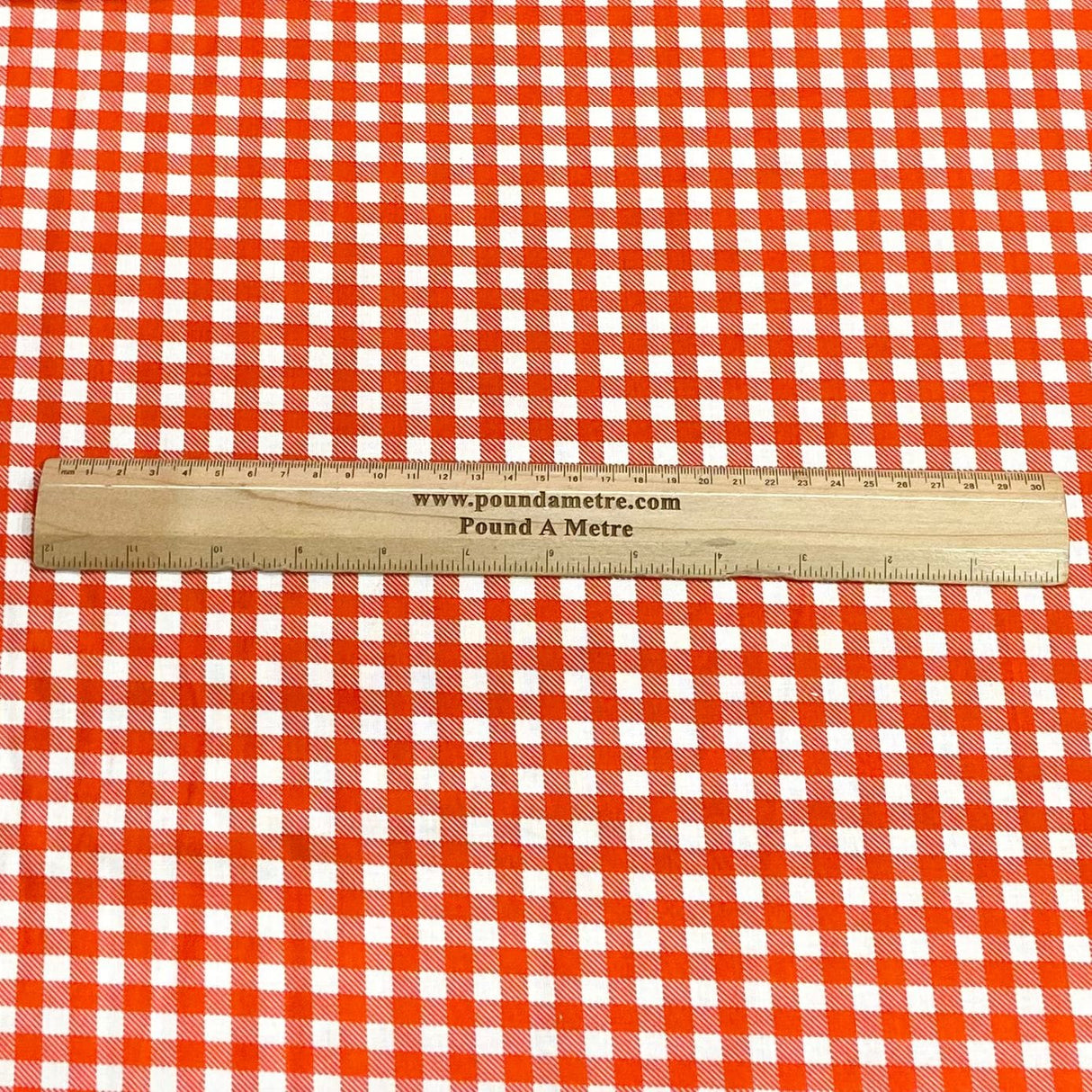 Pound A Metre Per Metre Per Metre Digitally Printed 100% Cotton- 45" Wide (Red Check)