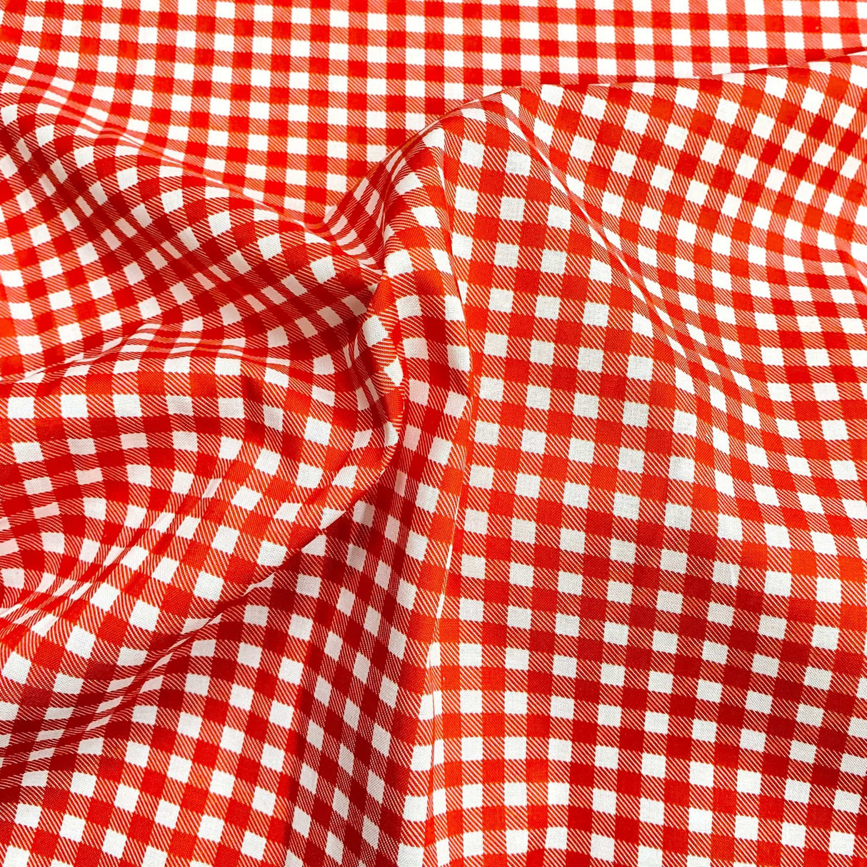 Pound A Metre Per Metre Per Metre Digitally Printed 100% Cotton- 45" Wide (Red Check)