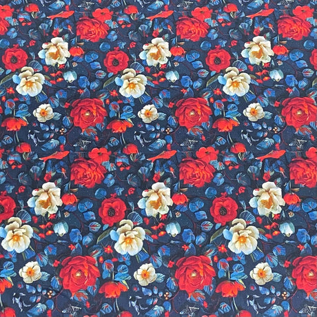 Pound A Metre Per Metre Per Metre Digitally Printed 100% Cotton- 45" Wide (Rose)