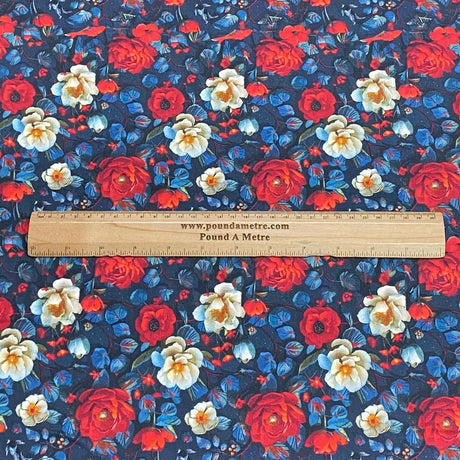 Pound A Metre Per Metre Per Metre Digitally Printed 100% Cotton- 45" Wide (Rose)