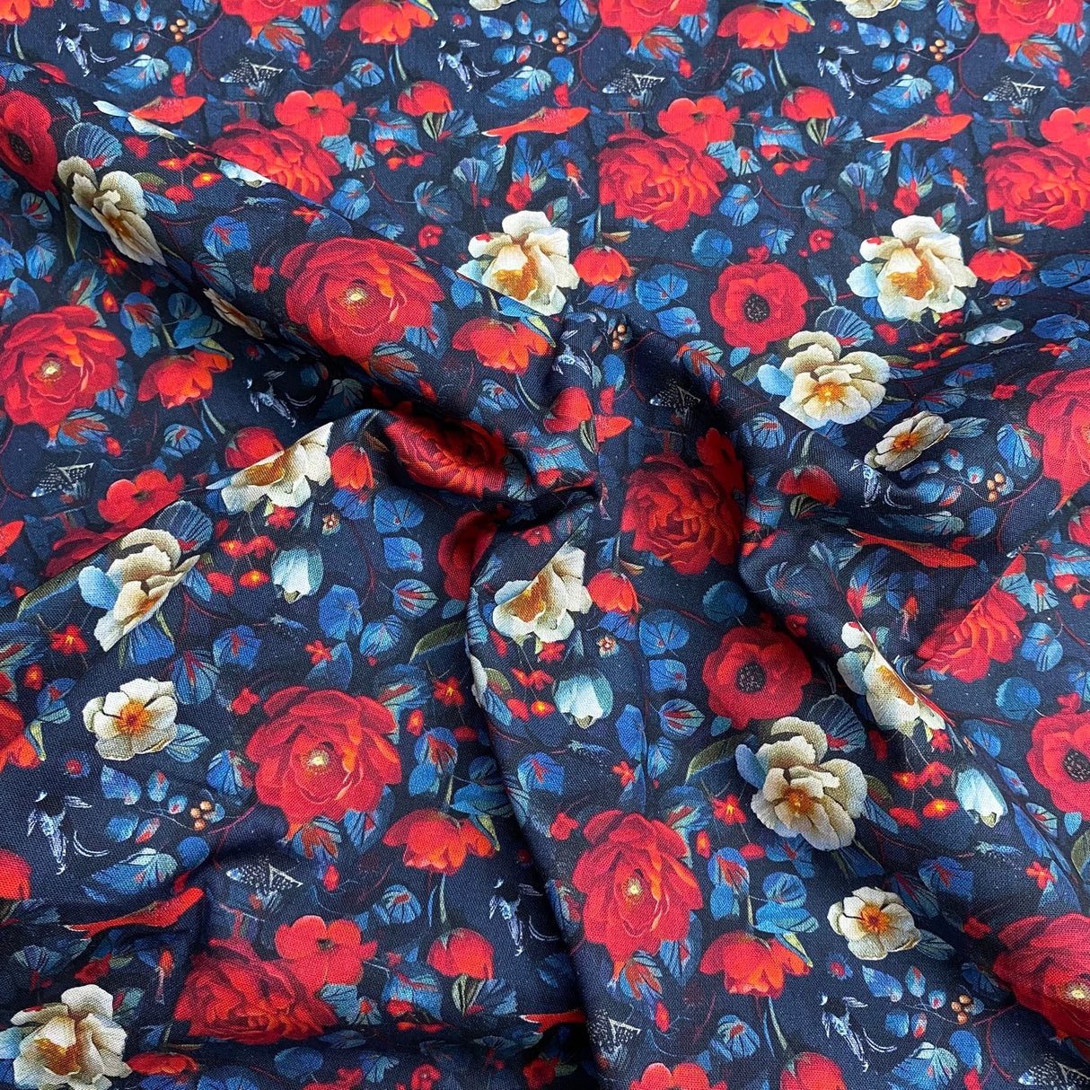 Pound A Metre Per Metre Per Metre Digitally Printed 100% Cotton- 45" Wide (Rose)