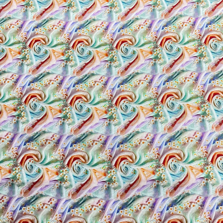 Pound A Metre Per Metre Per Metre Digitally Printed 100% Cotton- 45" Wide (Rose Swirl)