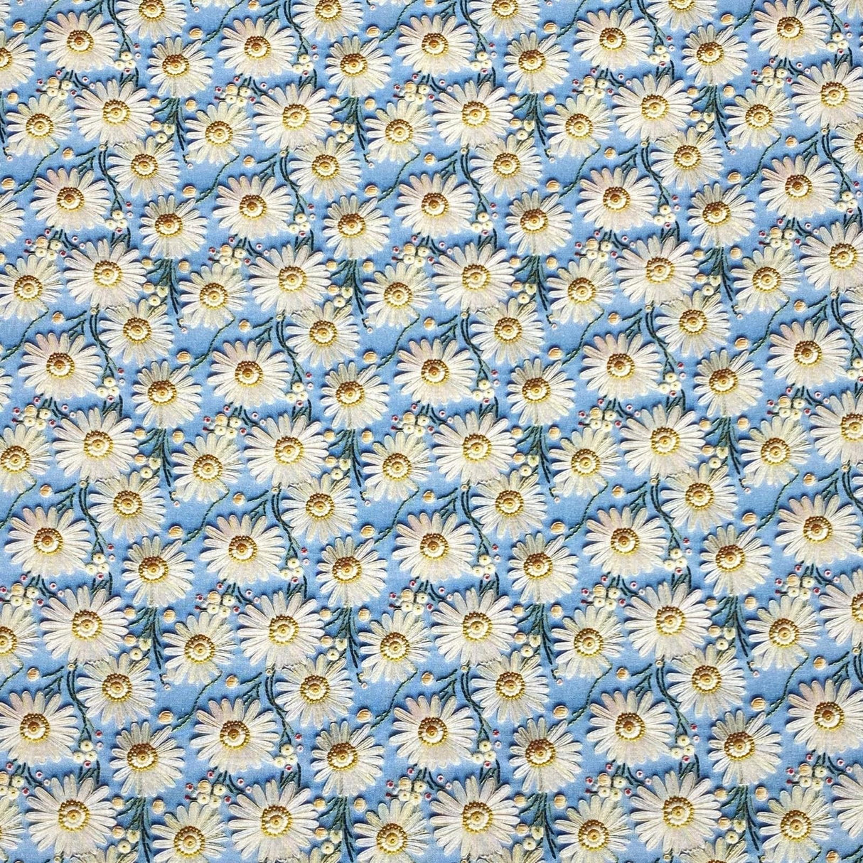 Pound A Metre Per Metre Per Metre Digitally Printed 100% Cotton- 45" Wide (Sunflowers Sky)