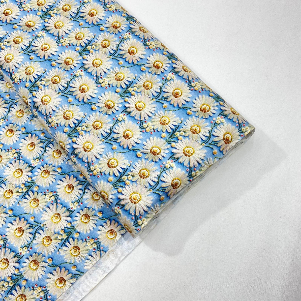 Pound A Metre Per Metre Per Metre Digitally Printed 100% Cotton- 45" Wide (Sunflowers Sky)