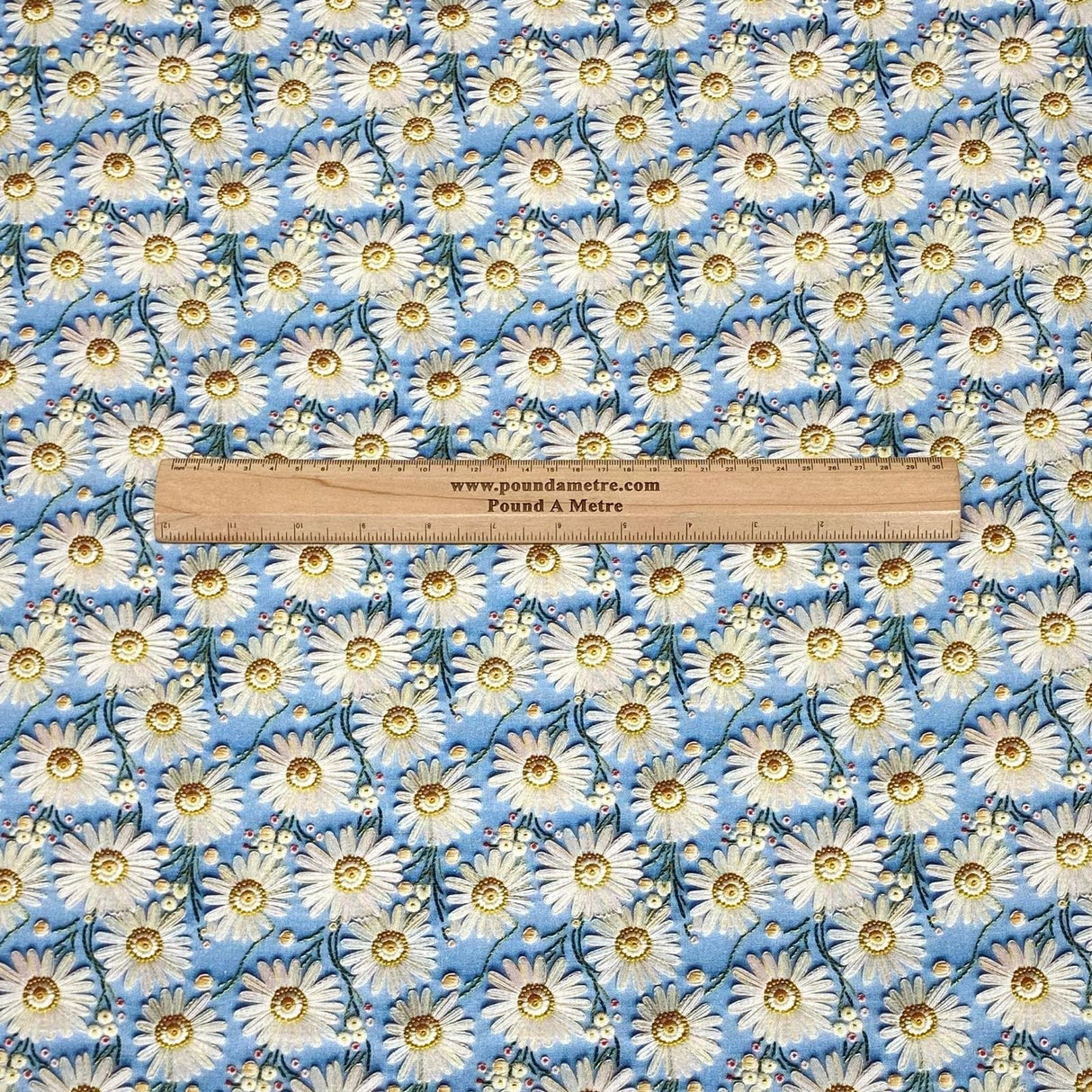 Pound A Metre Per Metre Per Metre Digitally Printed 100% Cotton- 45" Wide (Sunflowers Sky)