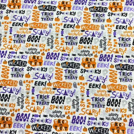 Pound A Metre Per Metre Per Metre Digitally Printed 100% Cotton- 45" Wide (Trick or Treat)