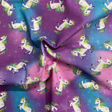 Pound A Metre Per Metre Per Metre Digitally Printed 100% Cotton- 45" Wide (Unicorn Magic)