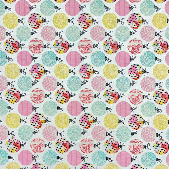 Pound A Metre Per Metre Per Metre Digitally Printed Christmas 100% Cotton- 45" Wide (Balls)