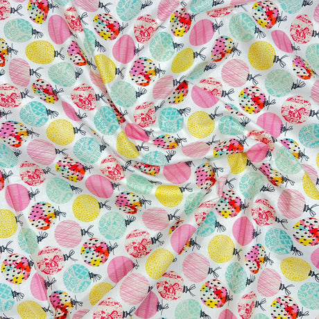 Pound A Metre Per Metre Per Metre Digitally Printed Christmas 100% Cotton- 45" Wide (Balls)