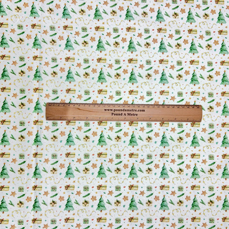 Pound A Metre Per Metre Per Metre Digitally Printed Christmas 100% Cotton- 45" Wide (Gift)