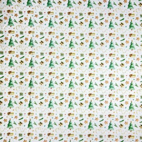 Pound A Metre Per Metre Per Metre Digitally Printed Christmas 100% Cotton- 45" Wide (Gift)