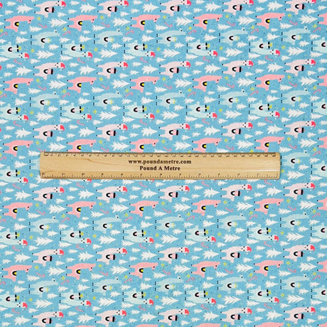 Pound A Metre Per Metre Per Metre Digitally Printed Christmas 100% Cotton- 45" Wide (Hat)