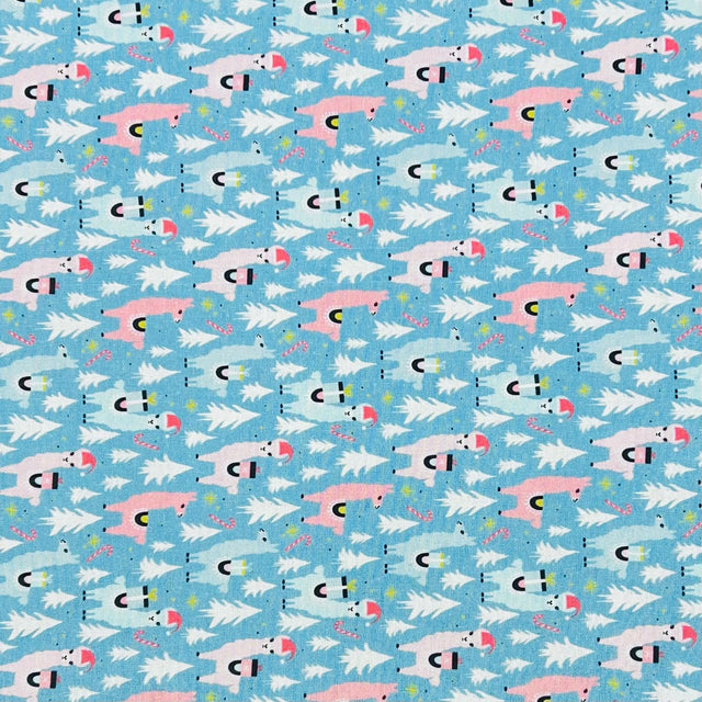 Pound A Metre Per Metre Per Metre Digitally Printed Christmas 100% Cotton- 45" Wide (Hat)