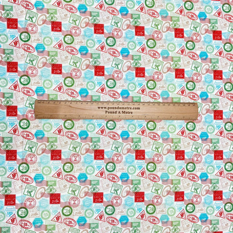 Pound A Metre Per Metre Per Metre Digitally Printed Christmas 100% Cotton- 45" Wide (Letter)