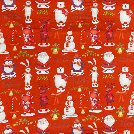 Pound A Metre Per Metre Per Metre Digitally Printed  Christmas 100% Cotton- 45" Wide (Santa Clause)