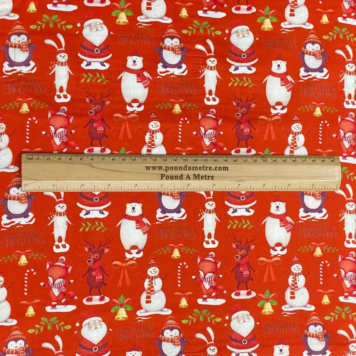 Pound A Metre Per Metre Per Metre Digitally Printed  Christmas 100% Cotton- 45" Wide (Santa)