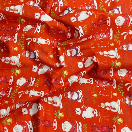 Pound A Metre Per Metre Per Metre Digitally Printed  Christmas 100% Cotton- 45" Wide (Santa)