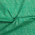 Pound A Metre Per Metre Per Metre Digitally Printed Gold Foil Christmas 100% Cotton- 45" Wide (Green Swirl)