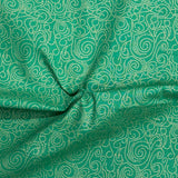 Pound A Metre Per Metre Per Metre Digitally Printed Gold Foil Christmas 100% Cotton- 45" Wide (Green Swirl)