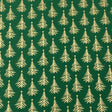 Pound A Metre Per Metre Per Metre Digitally Printed Gold Foil Christmas 100% Cotton- 45" Wide (Green Tree)