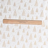 Pound A Metre Per Metre Per Metre Digitally Printed Gold Foil Christmas 100% Cotton- 45" Wide (White Christmas Tree)