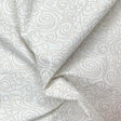 Pound A Metre Per Metre Per Metre Digitally Printed Gold Foil Christmas 100% Cotton- 45" Wide (White Swirl)