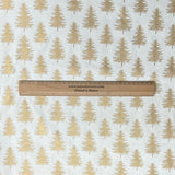 Pound A Metre Per Metre Per Metre Digitally Printed Gold Foil Christmas 100% Cotton- 45" Wide (White Tree)