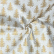 Pound A Metre Per Metre Per Metre Digitally Printed Gold Foil Christmas 100% Cotton- 45" Wide (White Tree)