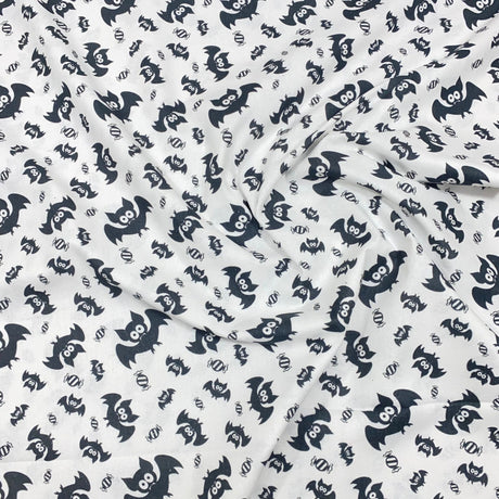Pound A Metre Per Metre Per Metre Digitally Printed Halloween 100% Cotton- 45" Wide (Bat)
