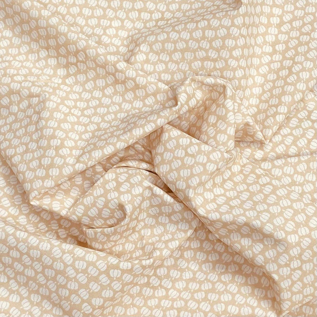 Pound A Metre Per Metre Per Metre Digitally Printed  Halloween 100% Cotton- 45" Wide (Beige Pumpkin)