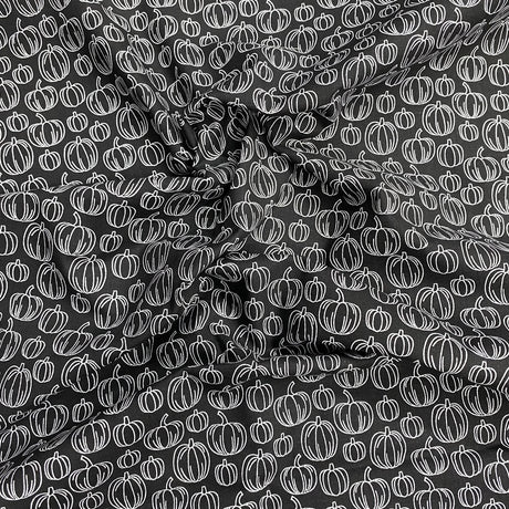 Pound A Metre Per Metre Per Metre Digitally Printed  Halloween 100% Cotton- 45" Wide (Black Pumpkin)