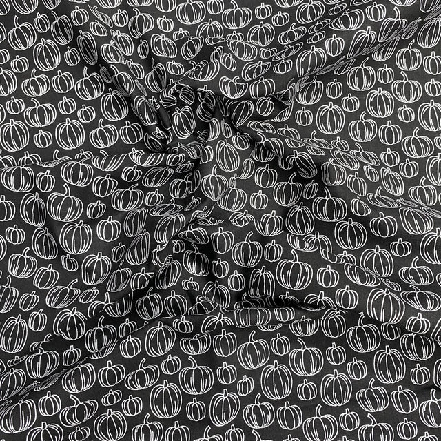 Pound A Metre Per Metre Per Metre Digitally Printed  Halloween 100% Cotton- 45" Wide (Black Pumpkin)