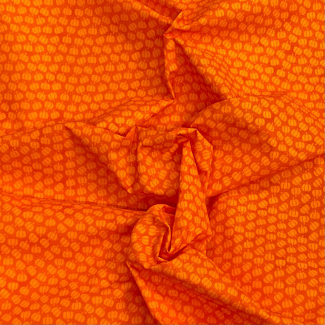Pound A Metre Per Metre Per Metre Digitally Printed  Halloween 100% Cotton- 45" Wide (Orange Pumpkin)