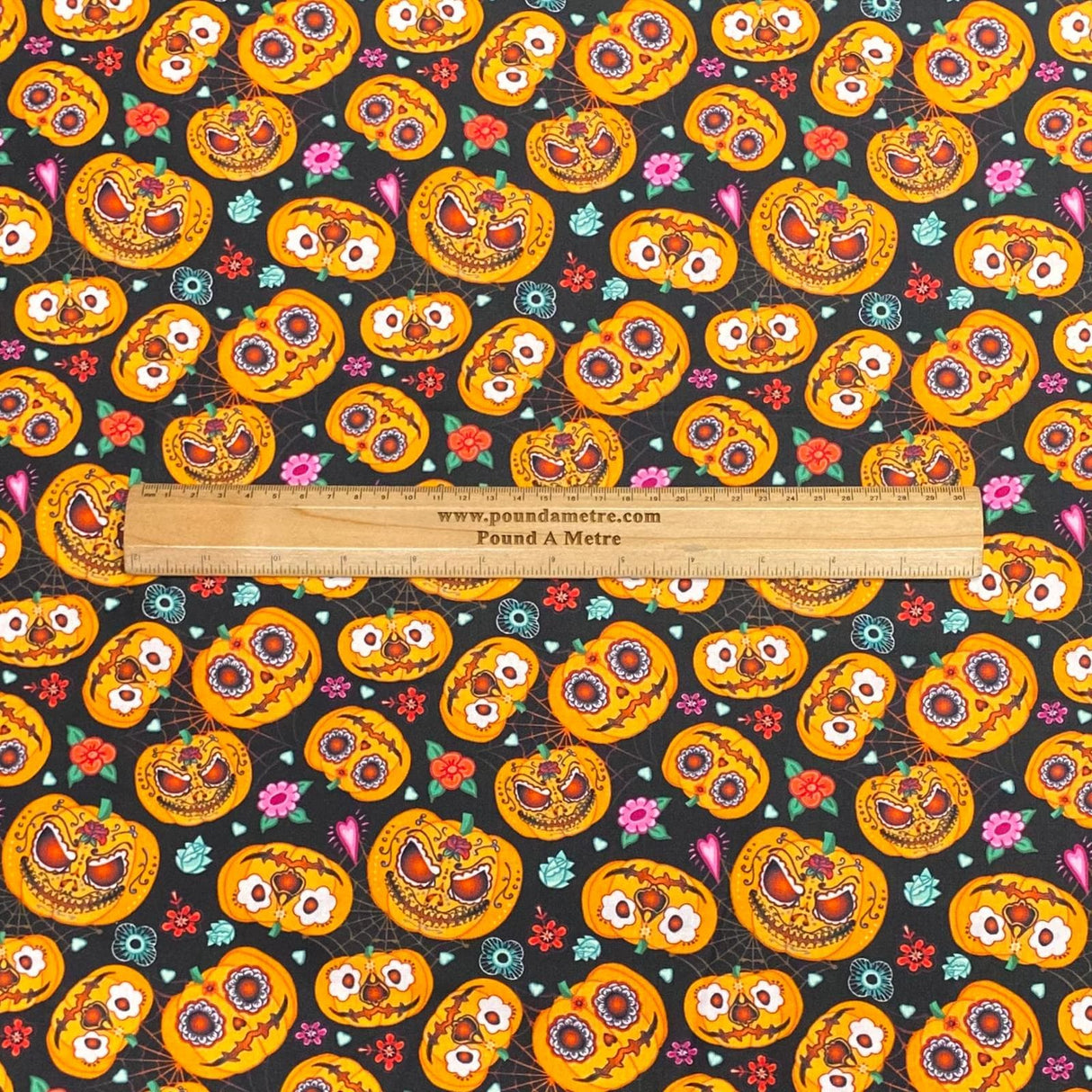 Pound A Metre Per Metre Per Metre Digitally Printed  Halloween 100% Cotton- 45" Wide ()
