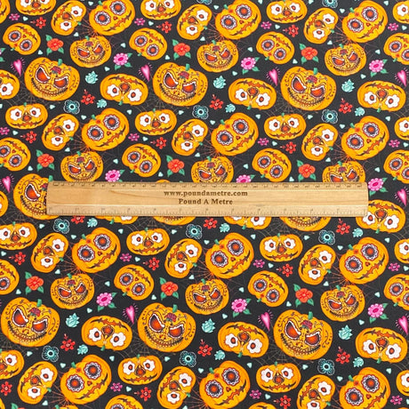 Pound A Metre Per Metre Per Metre Digitally Printed  Halloween 100% Cotton- 45" Wide ()