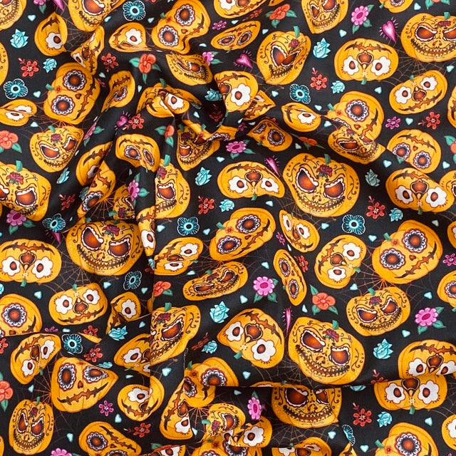 Pound A Metre Per Metre Per Metre Digitally Printed  Halloween 100% Cotton- 45" Wide ()