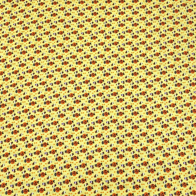 Pound A Metre Per Metre Per Metre Digitally Printed Halloween 100% Cotton- 45" Wide (Pumpkin)