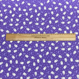 Pound A Metre Per Metre Per Metre Digitally Printed  Halloween 100% Cotton- 45" Wide (Purple Ghost)