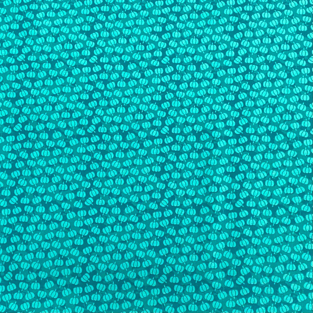 Pound A Metre Per Metre Per Metre Digitally Printed  Halloween 100% Cotton- 45" Wide (Teal Pumpkin)